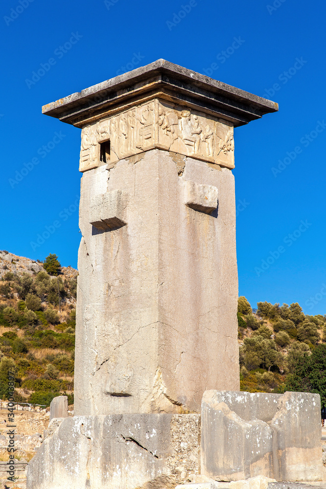 Xanthos ancient city symbolic sarcophagus, Antalya, Turkey.
