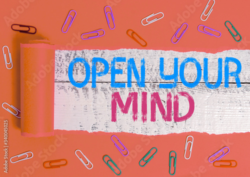 Conceptual hand writing showing Open Your Mind. Concept meaning to be able to understand different ideas or ways of thinking