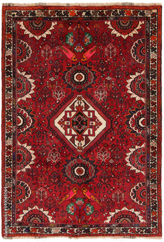 Fotografie Old and modern Persian Colourful Arabesque and handmade carpet, rug gelim, patchwork, and Gabbeh with the pattern