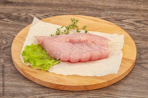 Raw turkey breast steak for cooking