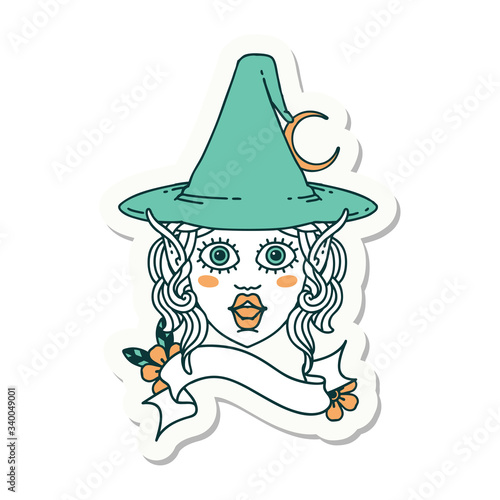 elf mage character face sticker