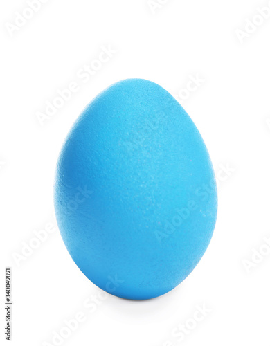 Blue egg for Easter celebration isolated on white