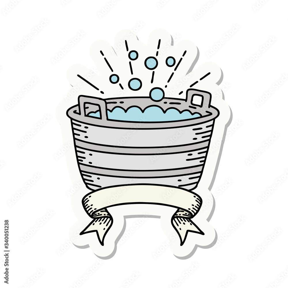 sticker of tattoo style tin bath sticker of tattoo style tin bath