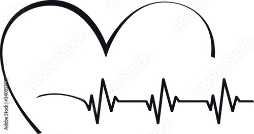 Cardiology line, heart, vector, background illustration
