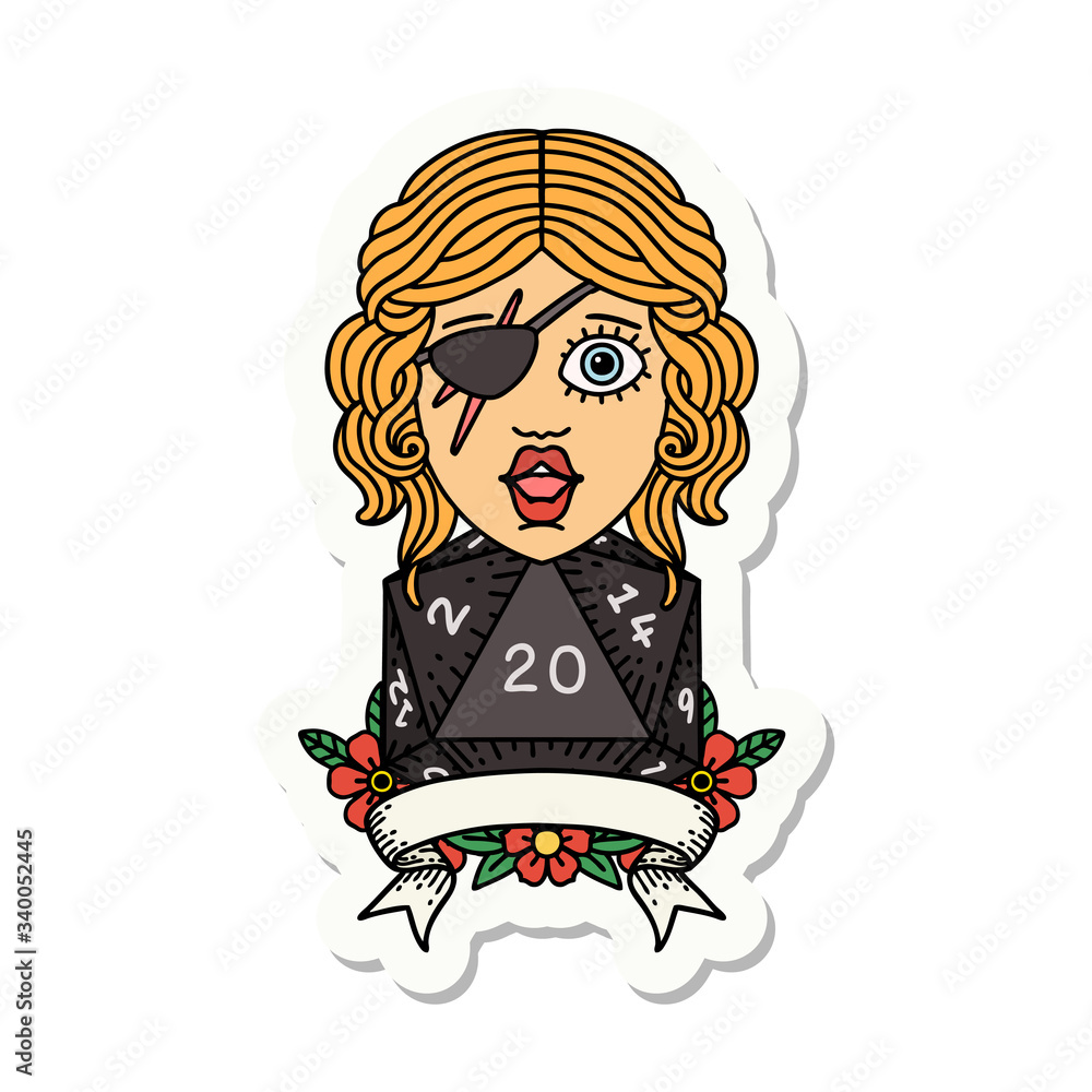 human rogue with natural 20 dice roll sticker human rogue with natural 20 dice roll sticker