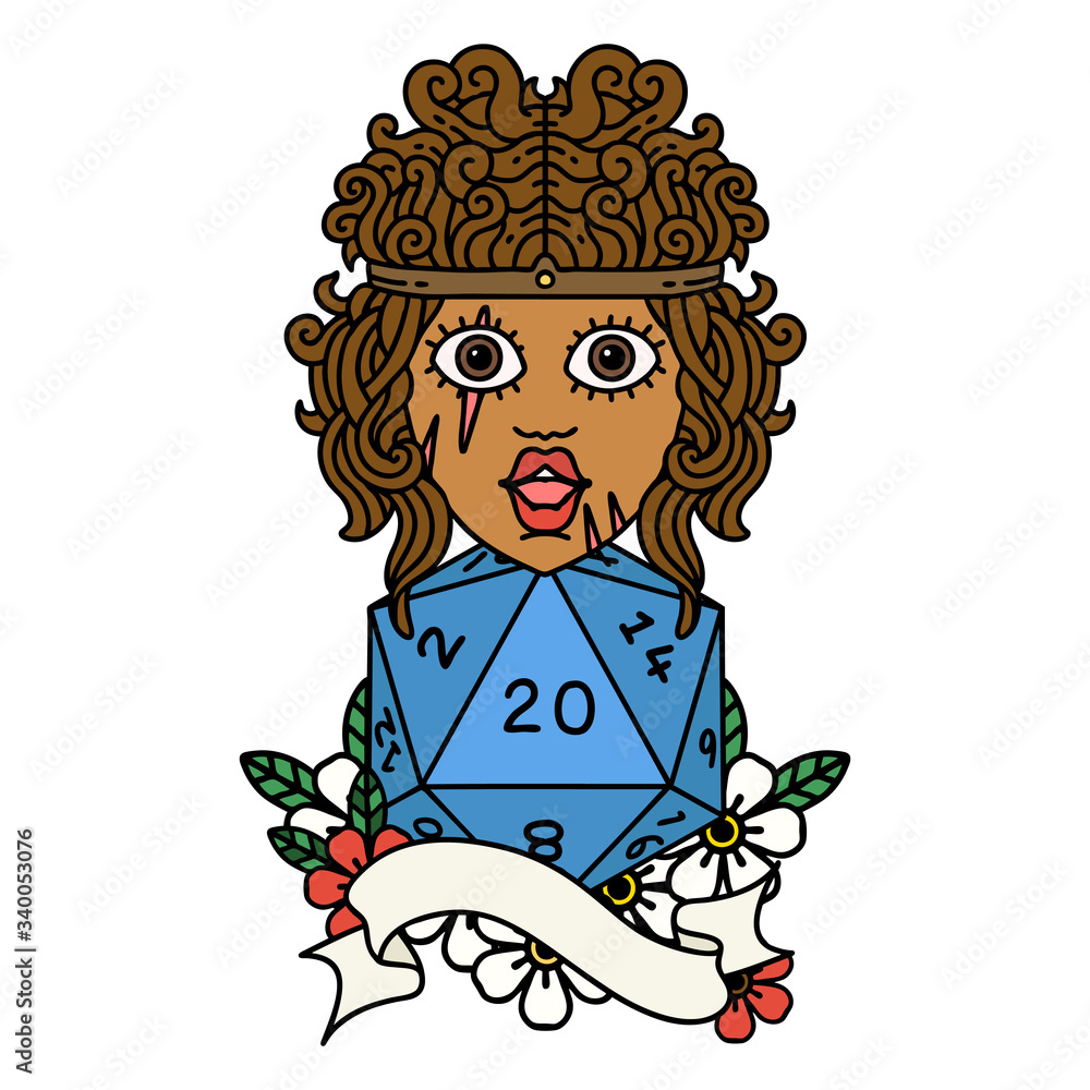 human barbarian with natural 20 dice roll illustration human barbarian with natural 20 dice roll illustration
