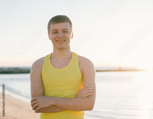 Portrait of an attractive athlete in sport dress photo