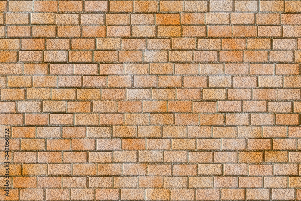 Smoothly laid bricks on cement mortar, orange brick wall Smoothly laid bricks on cement mortar, orange brick wall