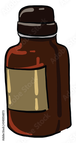 Iodine in bottle, illustration, vector on white background