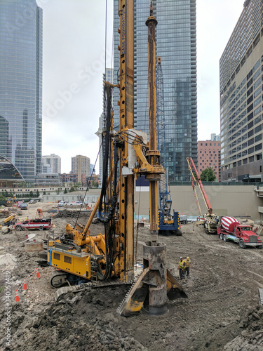 Belled Caisson Rig on Construction Site