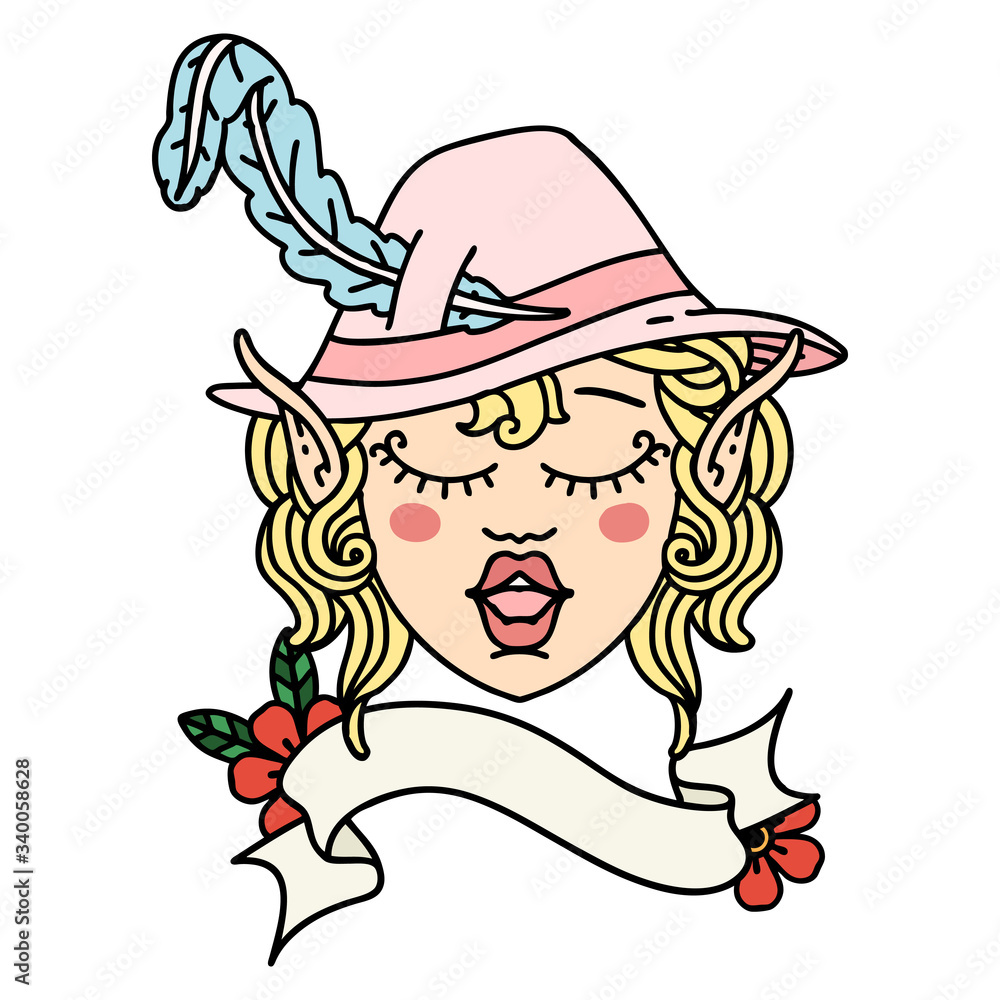 elf bard character face illustration elf bard character face illustration