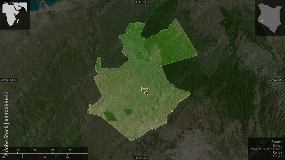 Bomet, Kenya - composition. Satellite