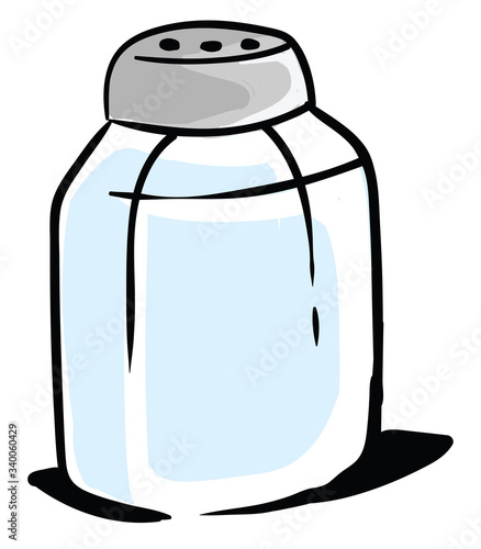 Salt shaker drawing, illustration, vector on white background