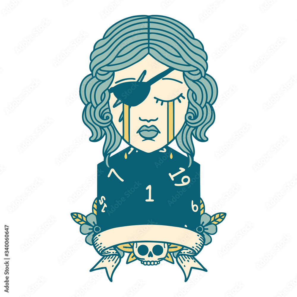 crying human rogue with natural one roll illustration crying human rogue with natural one roll illustration