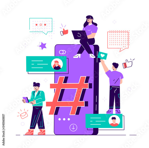 phone with hashtag sign