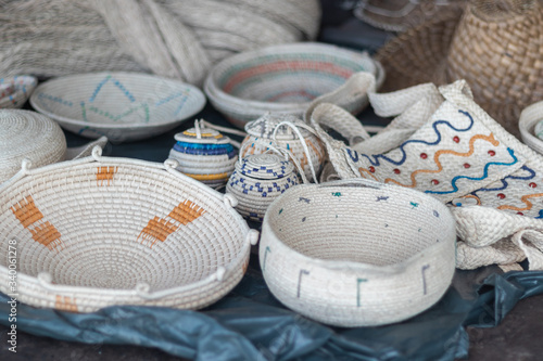 Parte de las artesanías ofrecidas por indígenas del Delta del Orinoco, Venezuela