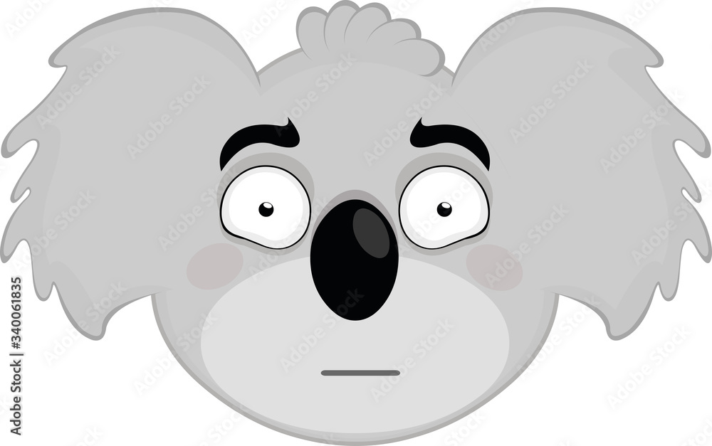 Fototapeta premium Vector illustration of the face of a koala cartoon