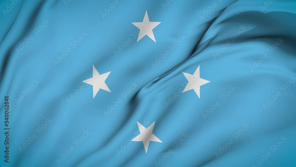 Federated flag is waving 3D animation. Federated state of Micronesia flag waving in the wind. National flag of Federated state of Micronesia. flag seamless loop animation. 4K Federated flag is waving 3D animation. Federated state of Micronesia flag waving in the wind. National flag of Federated state of Micronesia. flag seamless loop animation. 4K