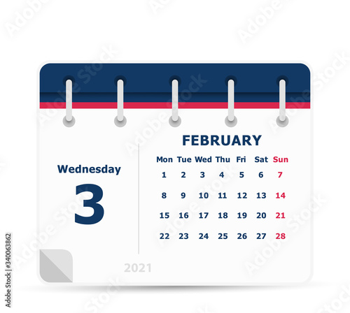 February 3 - Calendar Icon - 2021 © pomogayev
