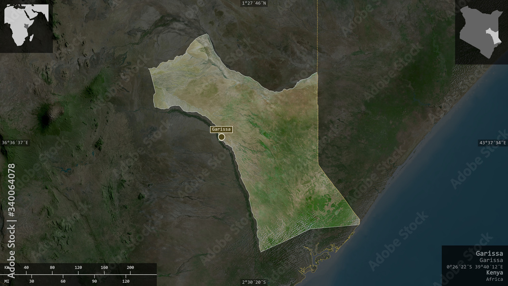 Garissa, Kenya - composition. Satellite