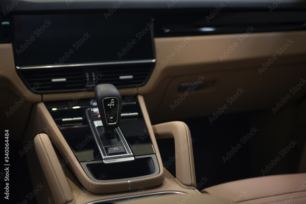 Business car background.  Automatic transmission.