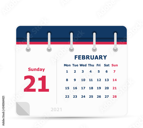 February 21 - Calendar Icon - 2021 © pomogayev
