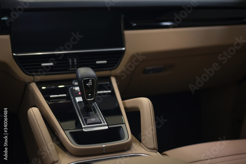 Business car background. Automatic transmission.