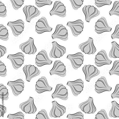 Garlic walplaper, illustration, vector on white background.