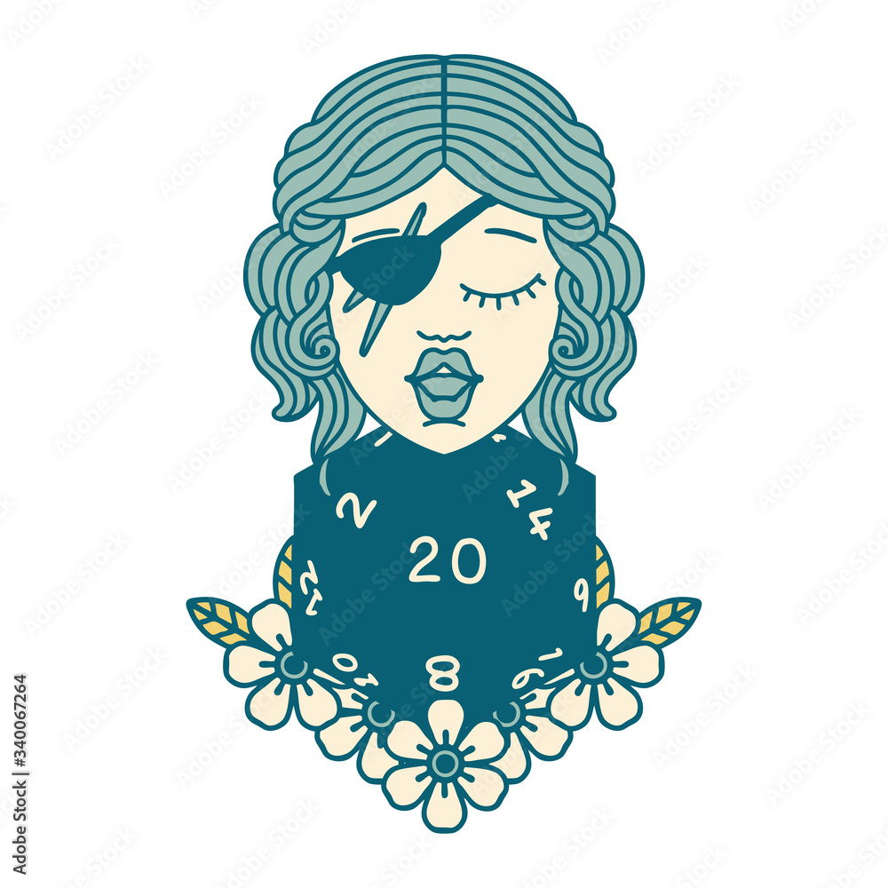 human rogue with natural twenty dice roll illustration human rogue with natural twenty dice roll illustration