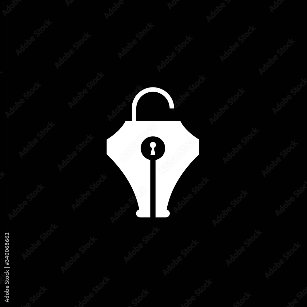 writing pencil padlock logo design vector image, desain padlock logo , logo paslock combination pen writing pencil padlock logo design vector image, desain padlock logo , logo paslock combination pen