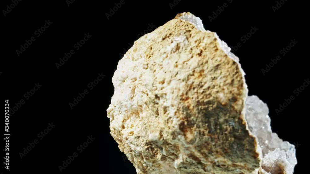Large crystals of rhinestone quartz, rock-crystal black background. macro Large crystals of rhinestone quartz, rock-crystal black background. macro