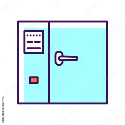 Hot Air Sterilizer line color icon. Sterilize small surgical instrument, glass, petri dishes etc. Outline pictogram for web page, mobile app, promo.