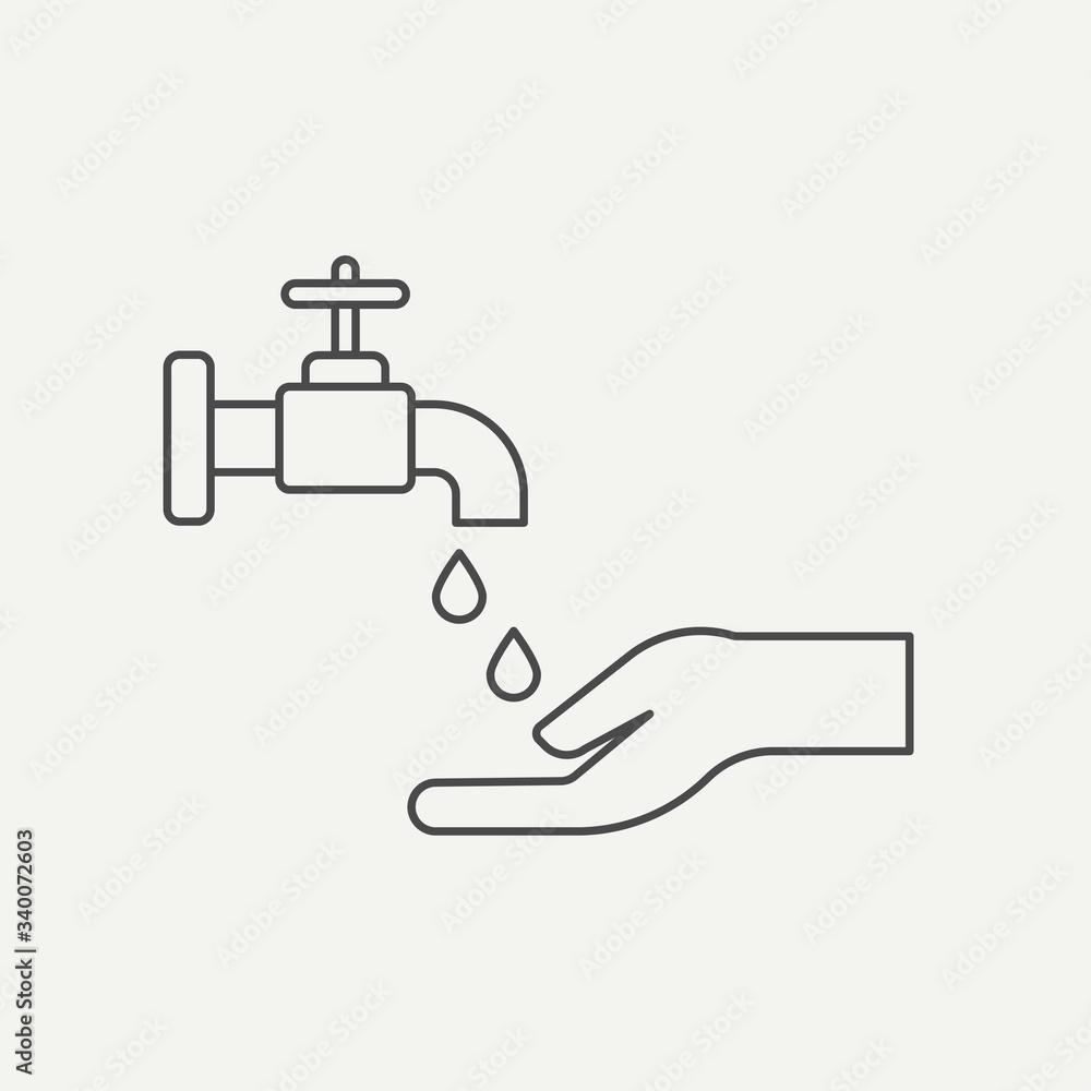 Washing hand vector icon sign symbol Washing hand vector icon sign symbol