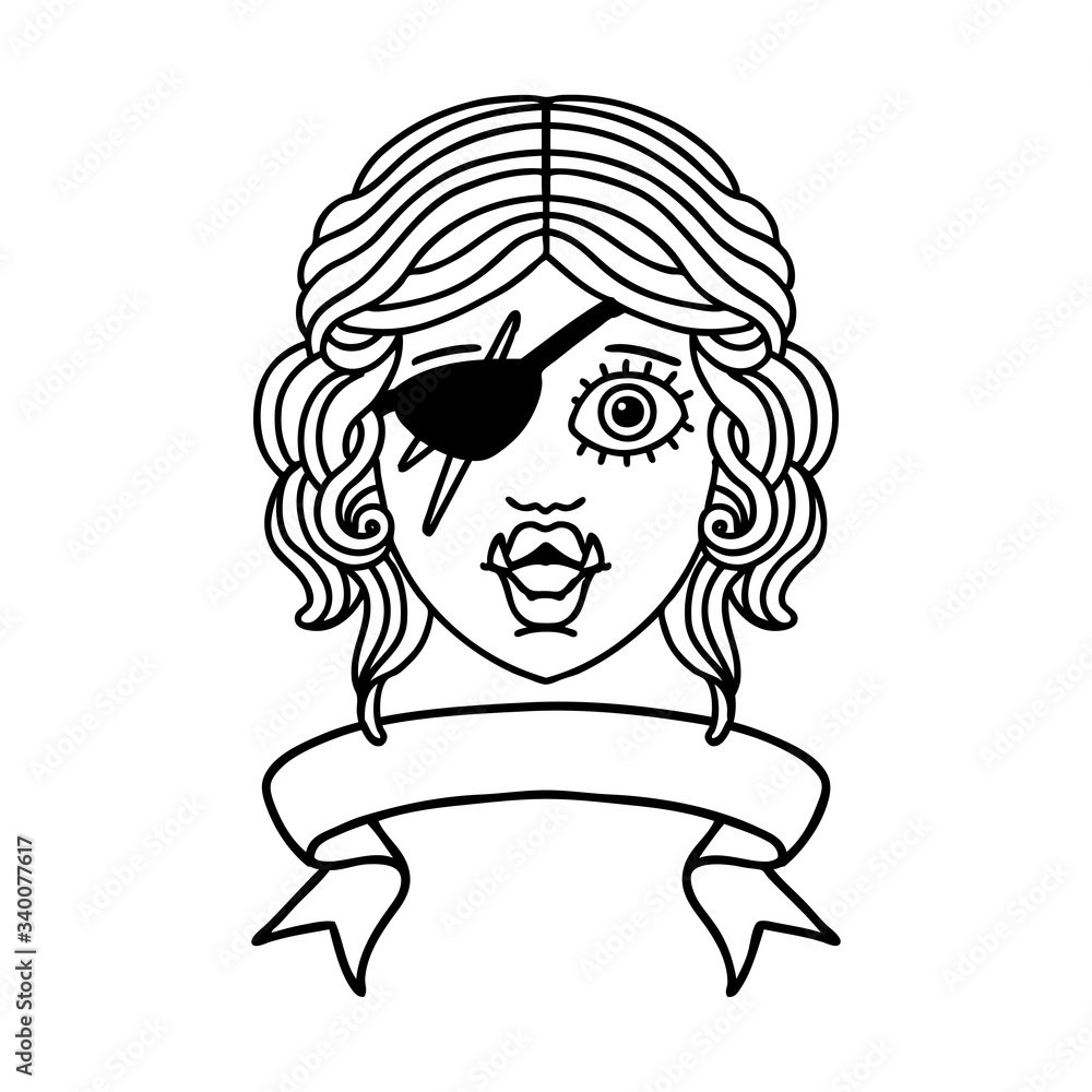 orc rogue character face with banner illustration orc rogue character face with banner illustration