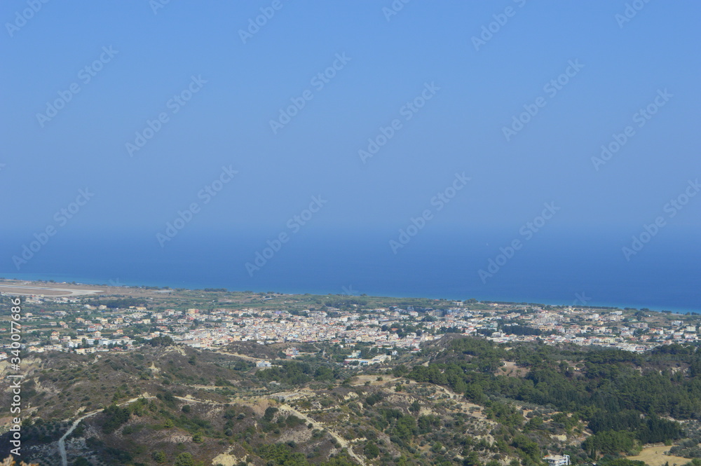 aerial view of the city in Rhodes