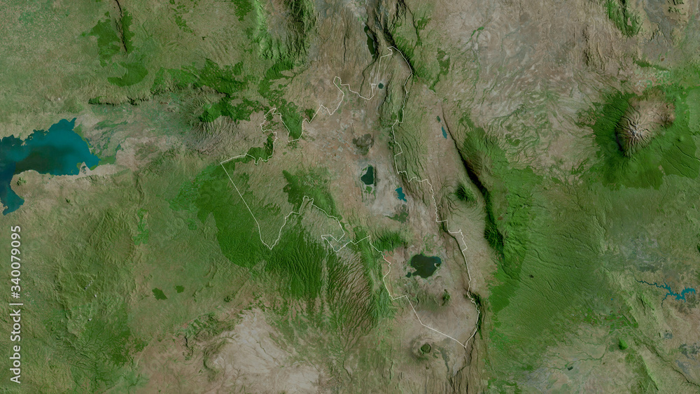 Nakuru, Kenya - outlined. Satellite