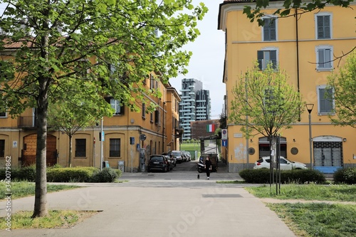 milan empty - without people - health emergency from coronavirus covid-19