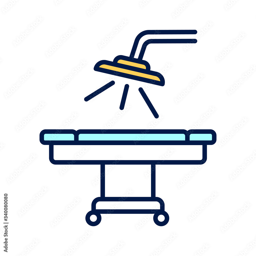 Operating hospital room line color icon. Surgical emergency. Pictogram for web page, mobile app, promo. UI UX GUI design element. Operating hospital room line color icon. Surgical emergency. Pictogram for web page, mobile app, promo. UI UX GUI design element.