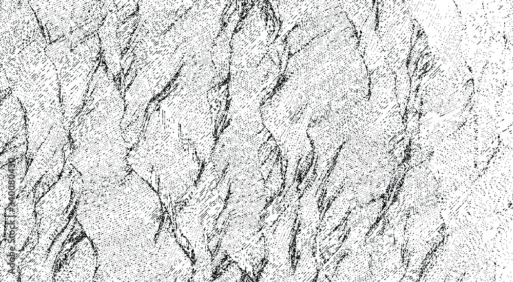 Fototapeta premium Rough texture. Worn down wallpaper pattern design. Broken plaster grunge damask effect. Distressed overlay texture design. Vector illustration. Eps10.