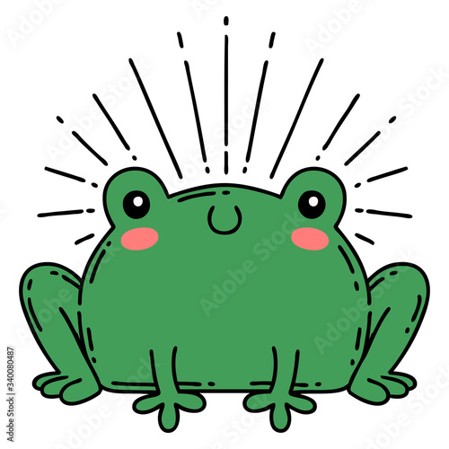 traditional tattoo style happy frog