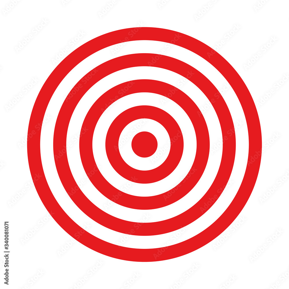 Red and white target. Hunting, shooting sport or achievement symbol. Simple vector icon Red and white target. Hunting, shooting sport or achievement symbol. Simple vector icon