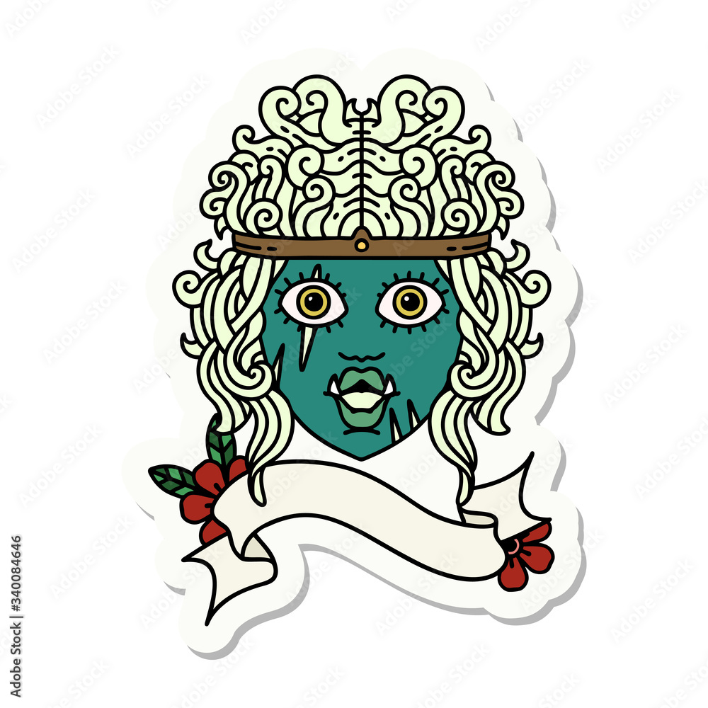 orc barbarian character face sticker orc barbarian character face sticker