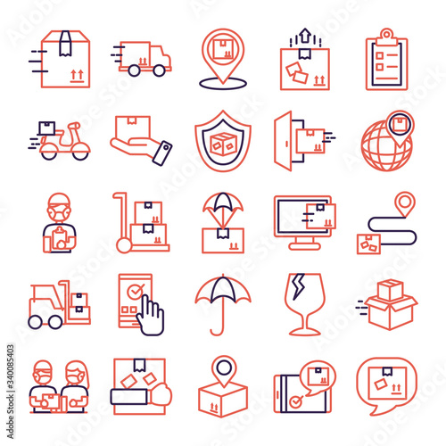 bundle of delivery service icons