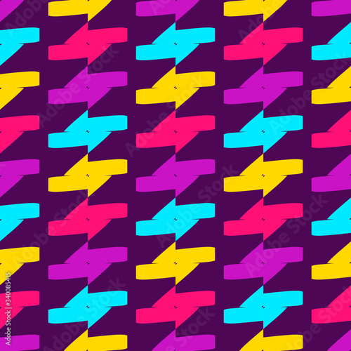 Seamless pattern with colorful geometric elements.
