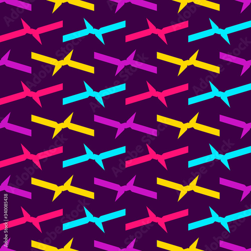 Seamless pattern with alternating colorful geometric elements.