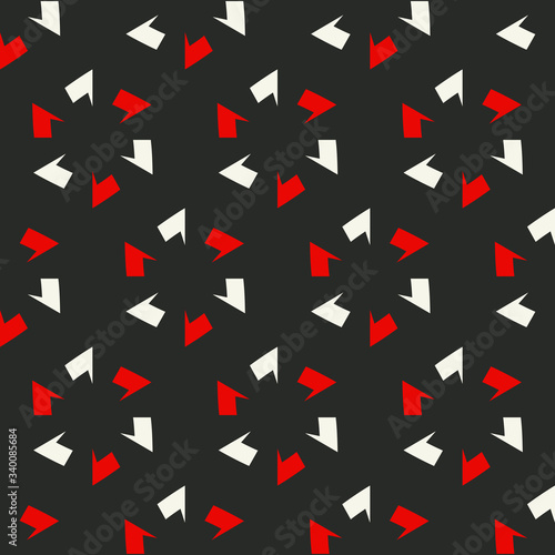 Seamless pattern with circular groups of geometric elements.
