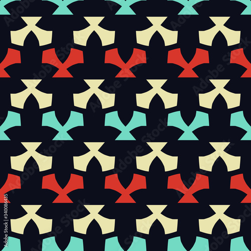 Seamless pattern with bright geometric elements.
