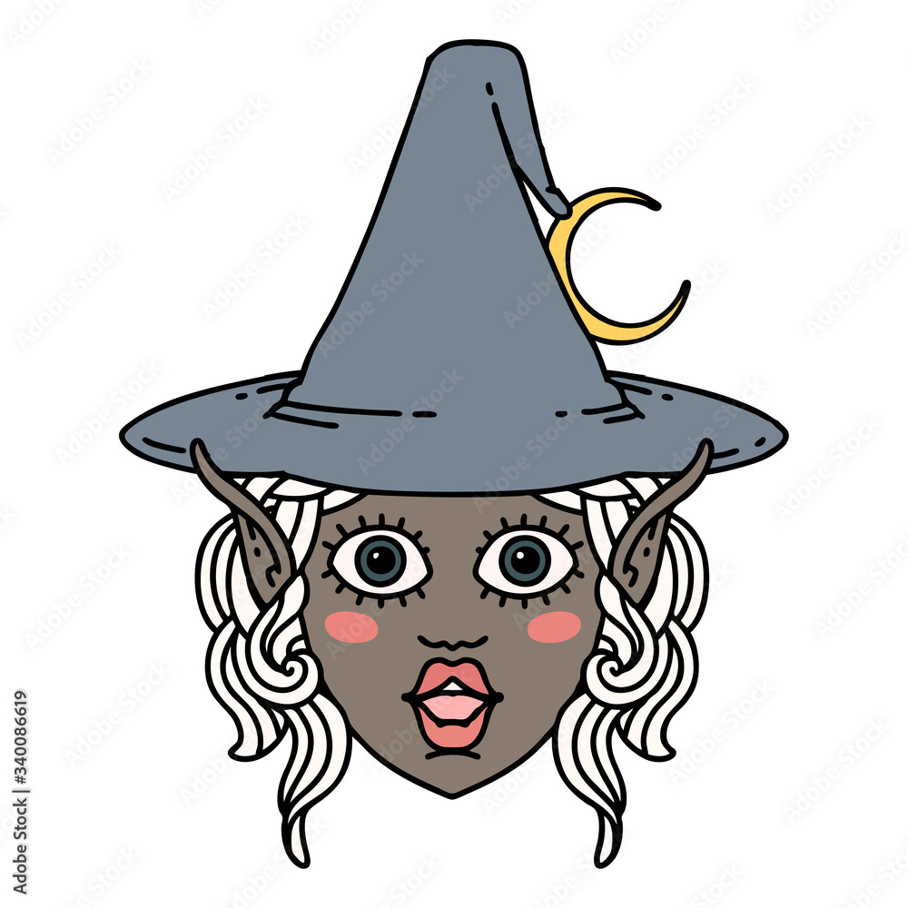 elf mage character face illustration elf mage character face illustration