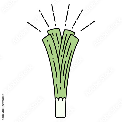 traditional tattoo style leek