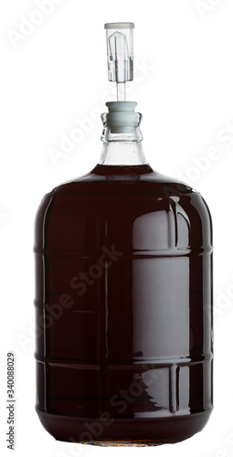 glass carboy of red wine
 photo